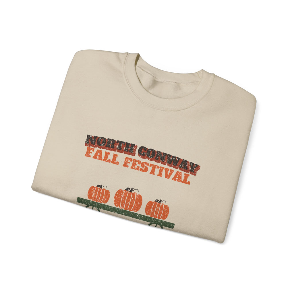 North Conway New Hampshire Fall Festival Hay Wagon Crewneck Sweatshirt