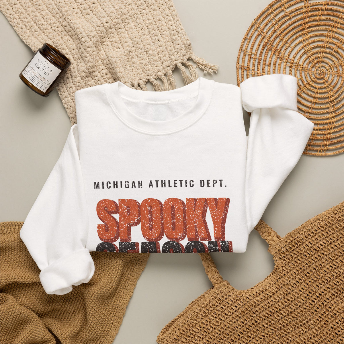 Michigan Spooky Season Athletic Dept. Crewneck Sweatshirt