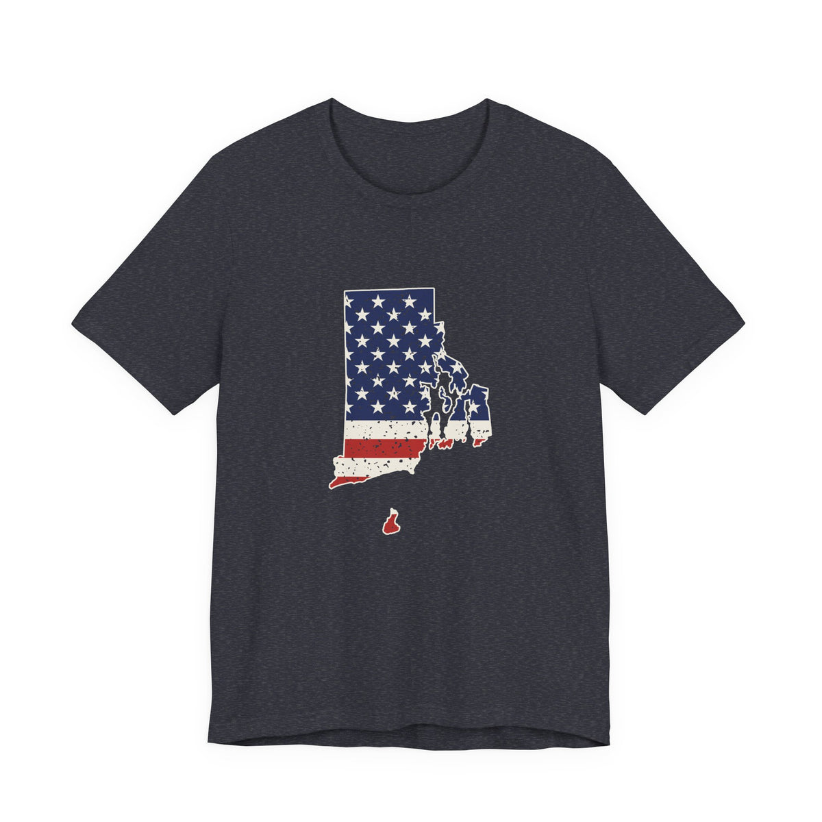 Rhode Island American Flag Map T-Shirt