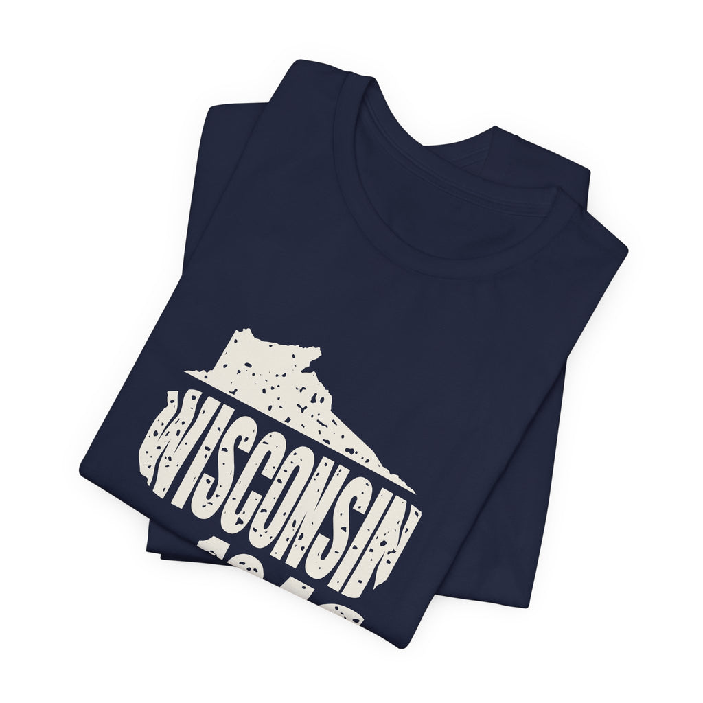 Wisconsin Vintage Letters Map T-Shirt