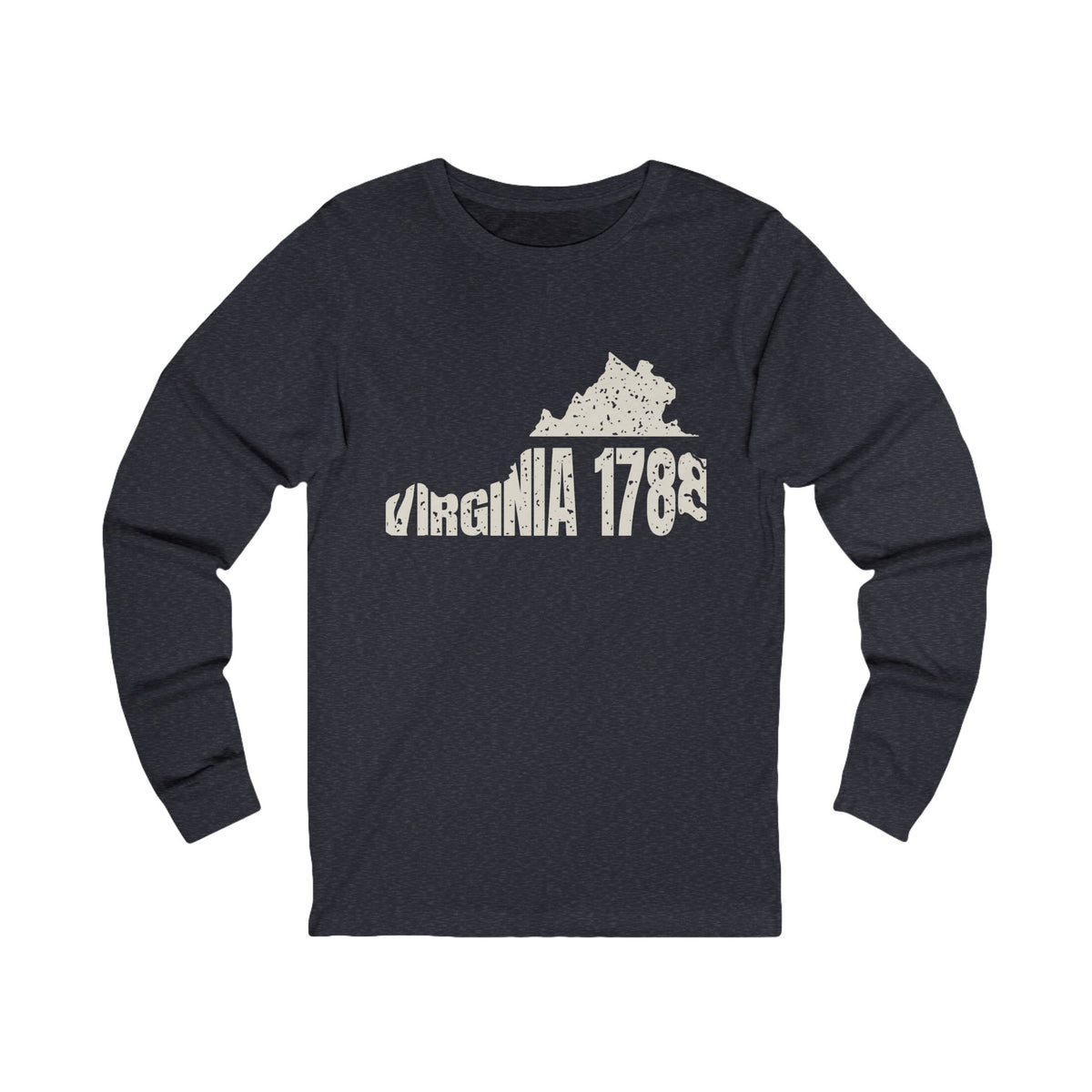 Virginia Vintage Letters Map Long Sleeve Tee