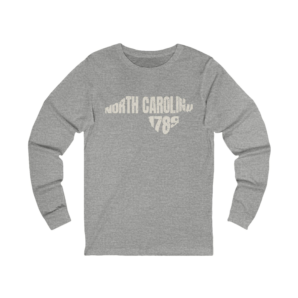North Carolina Vintage Letters Map Long Sleeve Tee