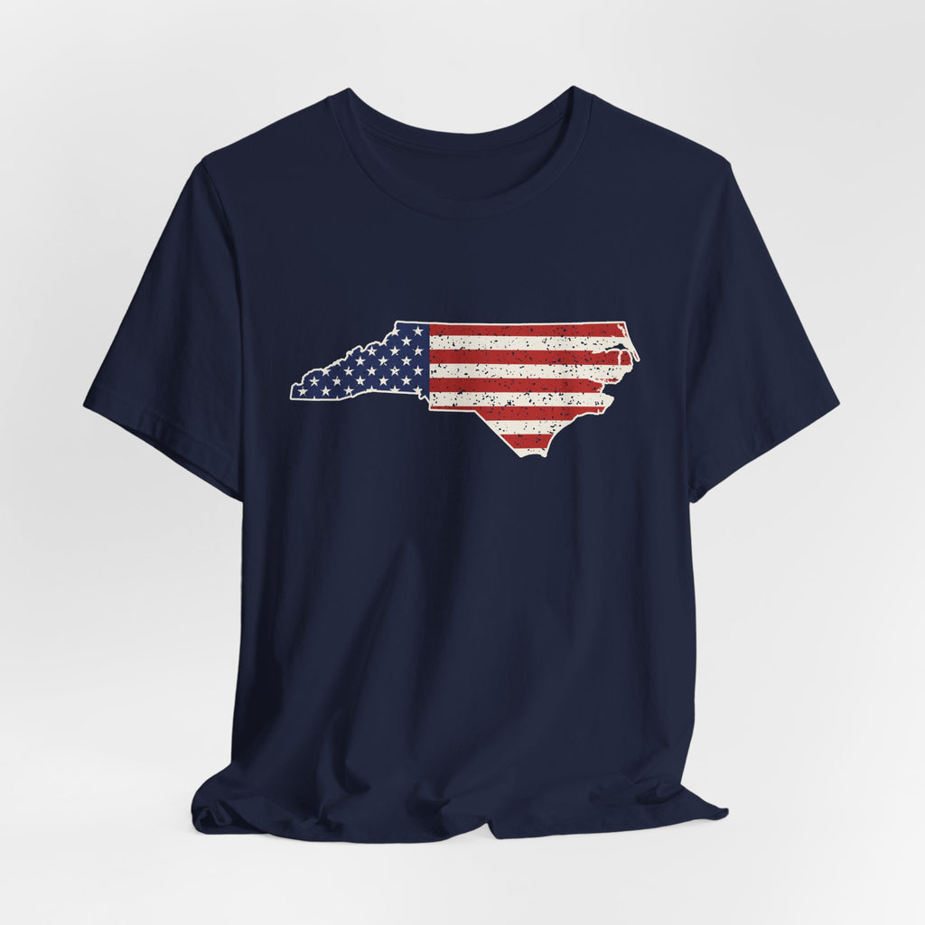 North Carolina American Flag Map T-Shirt