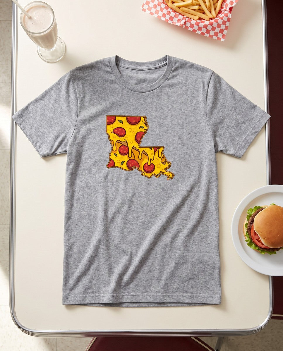 Louisiana Pizza Map T-Shirt (photo)