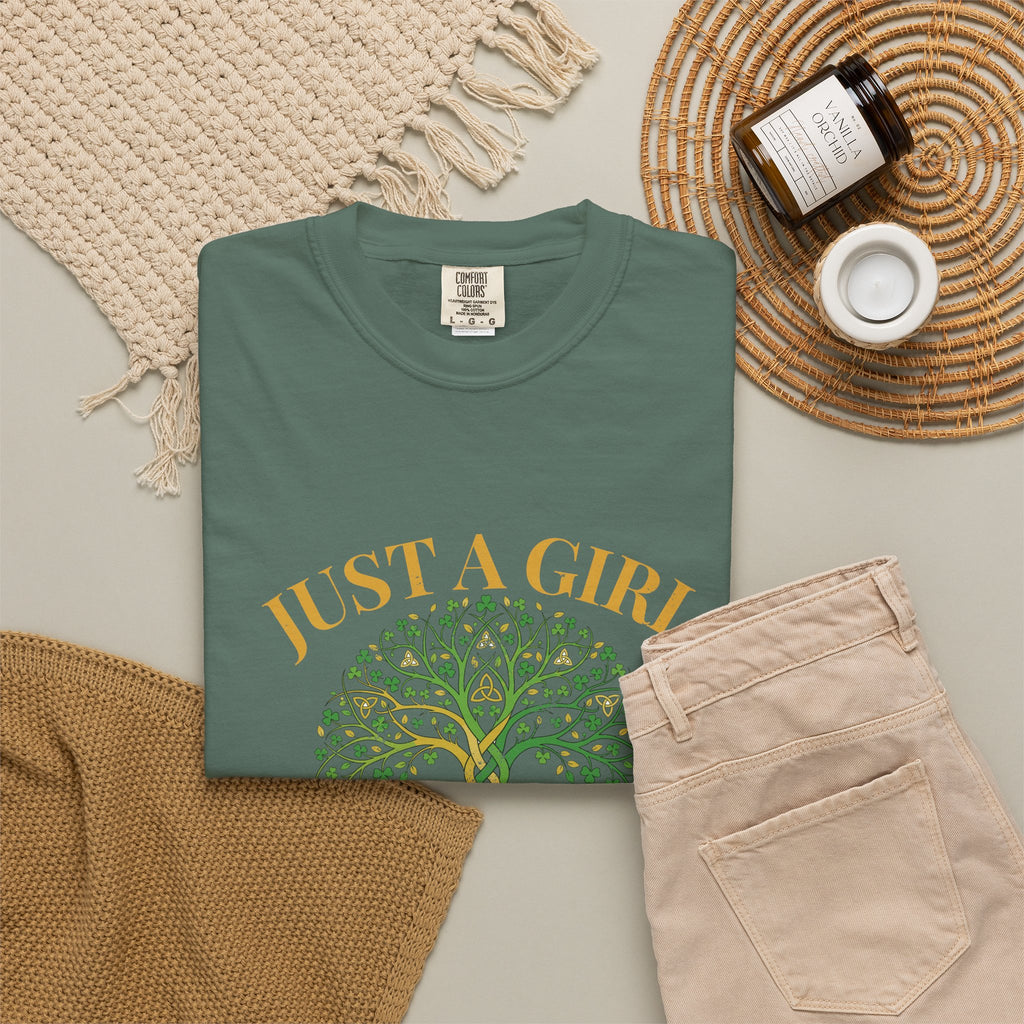 Just a Girl With Irish Roots Tree of Life T-Shirt