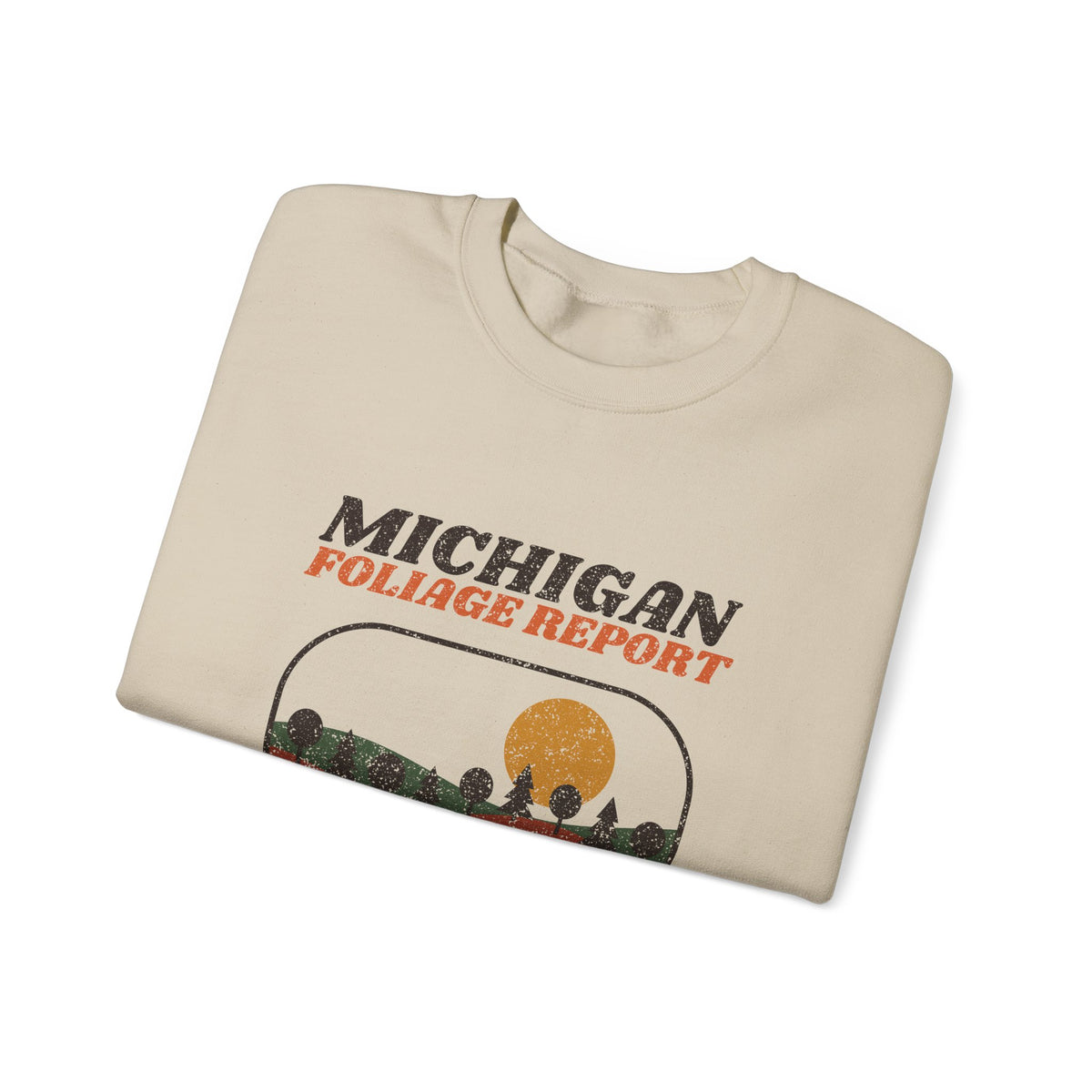 Michigan Foliage Report Retro Landscape Crewneck Sweatshirt