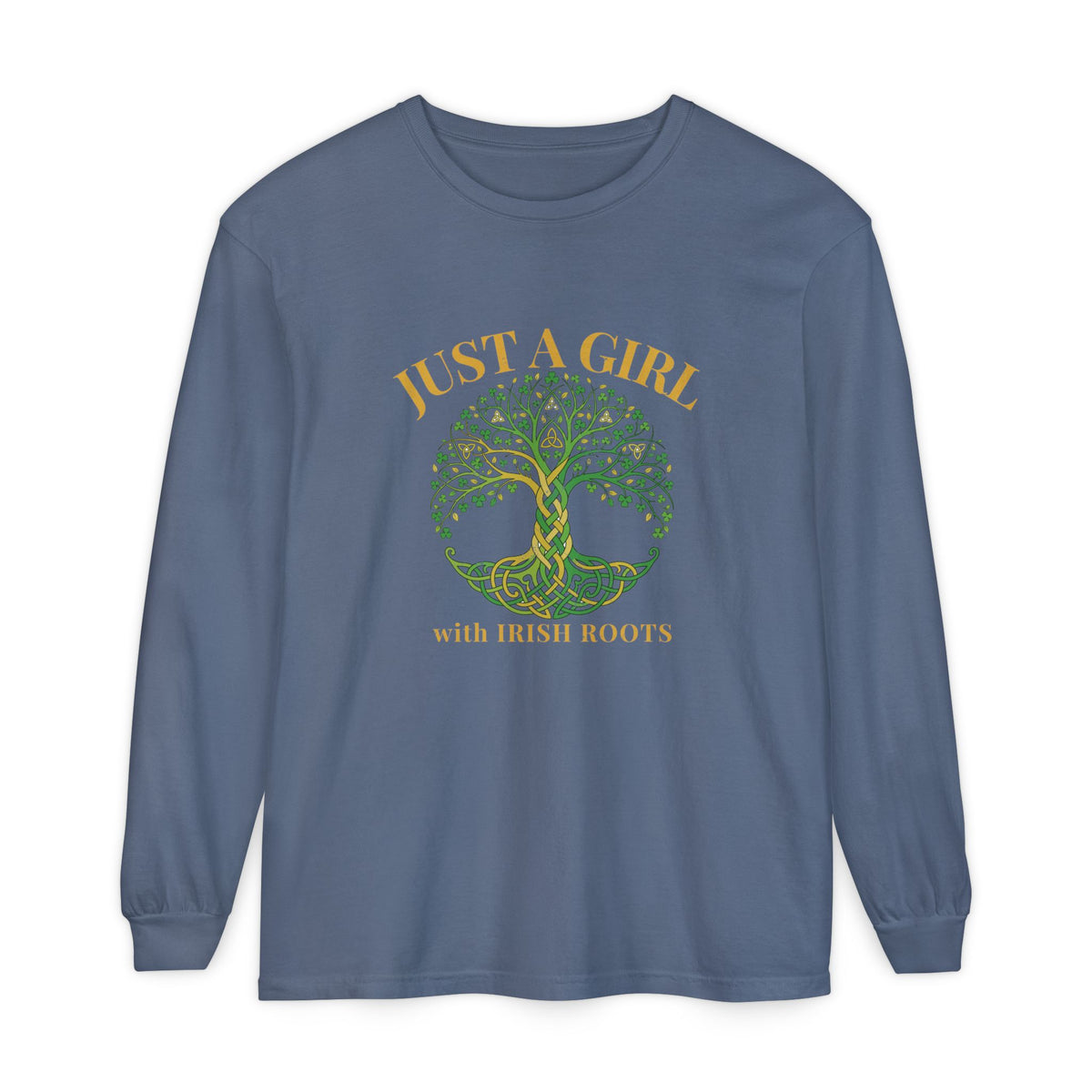 Just a Girl With Irish Roots Tree of Life Long Sleeve Tee