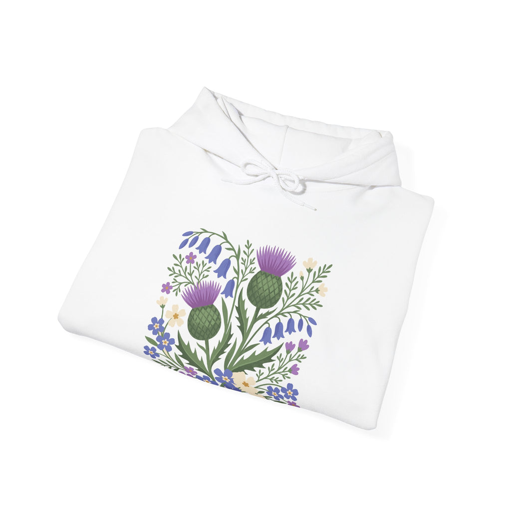 Scottish Thistle Floral Folk Art Bluebells Hoodie