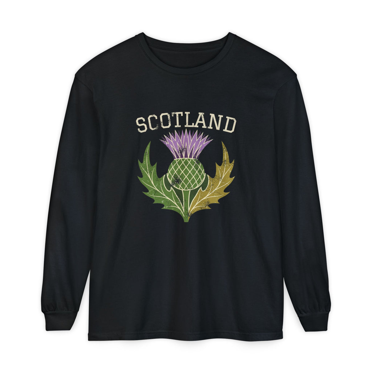 Scotland Thistle Vintage Emblem Long Sleeve Tee
