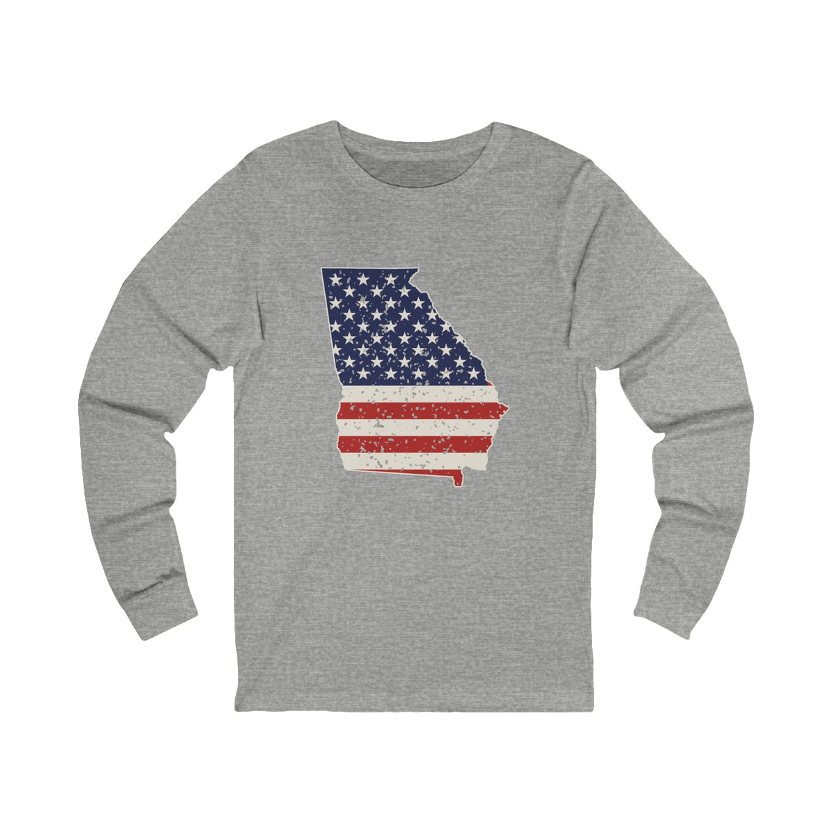 Georgia American Flag Map Long Sleeve Tee