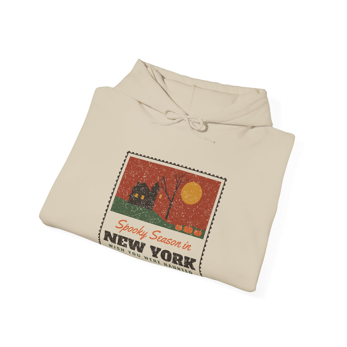 Spooky Season in New York Haunted Postcard Hoodie