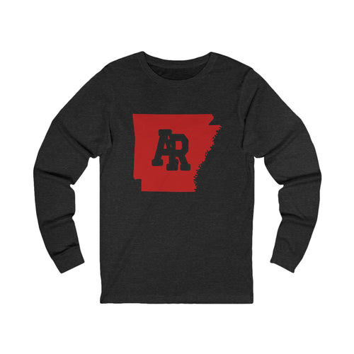 Arkansas Varsity Monogram Map Long Sleeve Tee