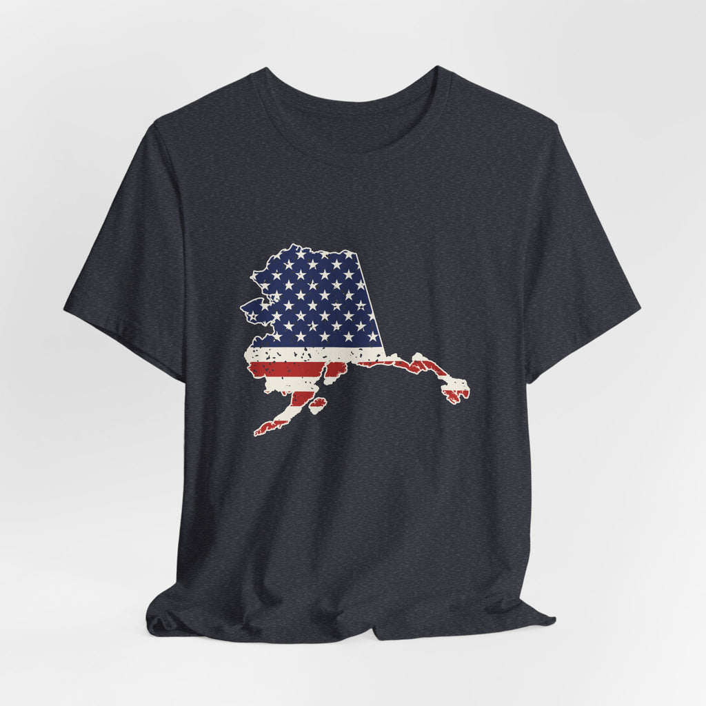 Alaska American Flag Map T-Shirt