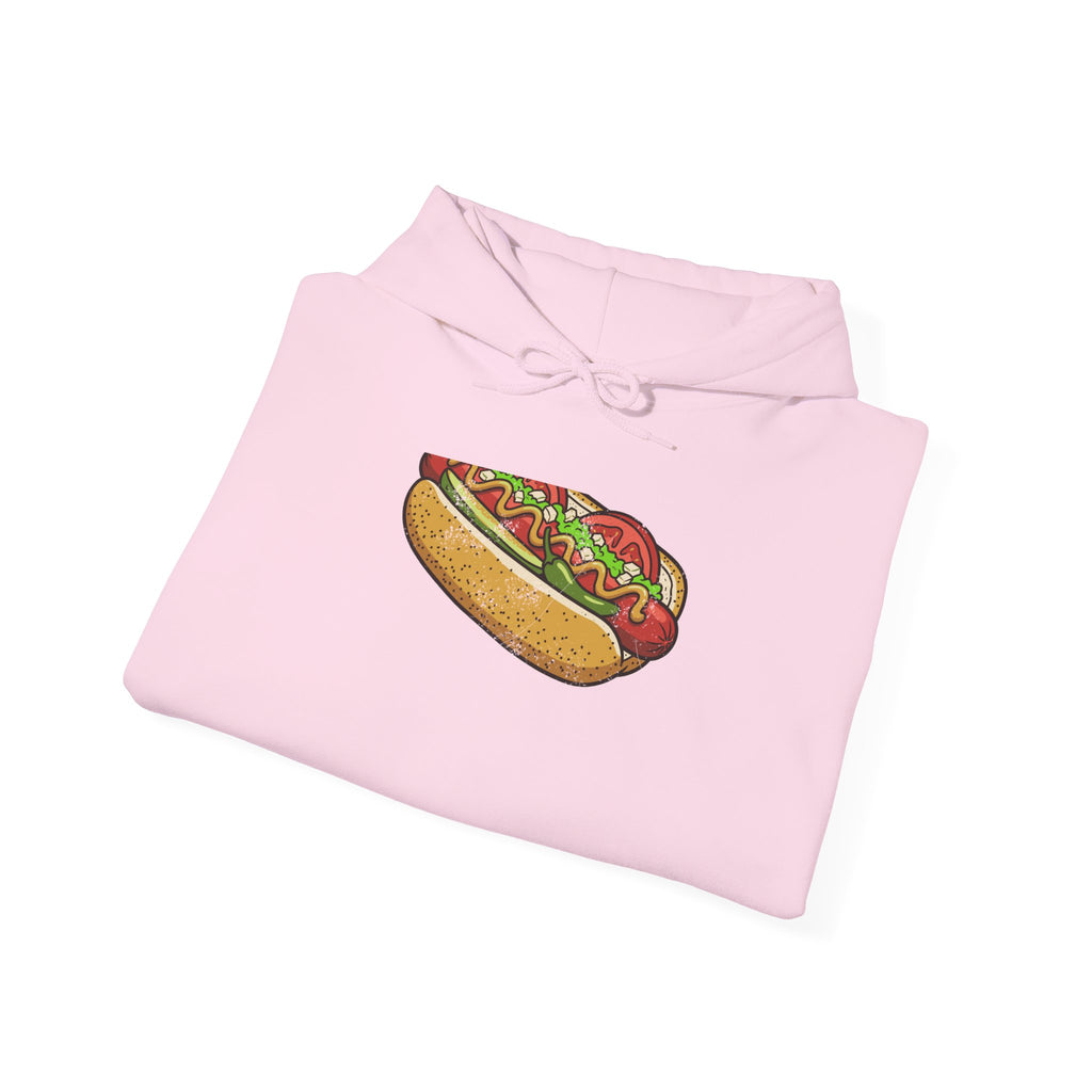 Chicago Style Hot Dog Retro Food Illustration Hoodie
