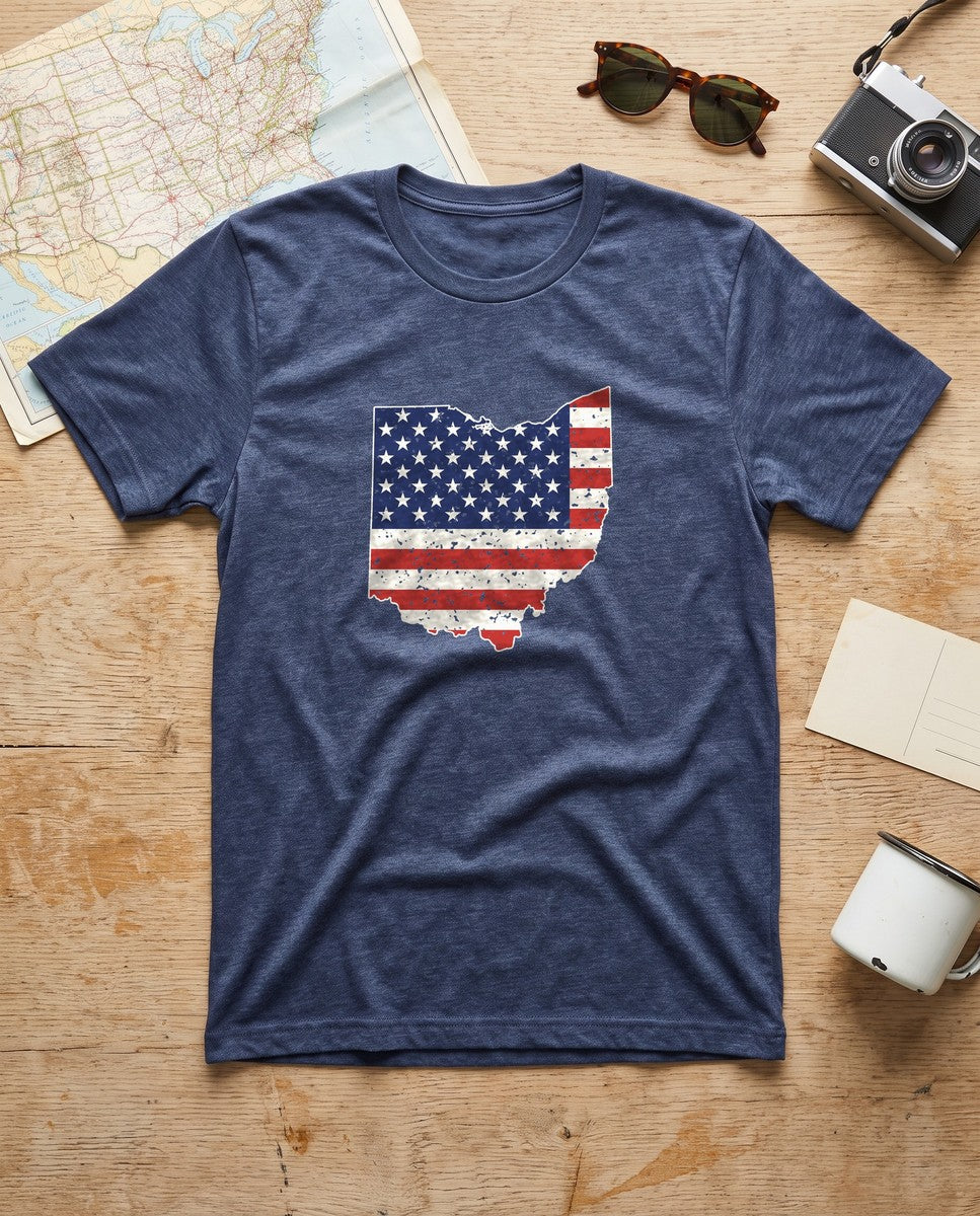 Ohio American Flag Map T-Shirt (photo)