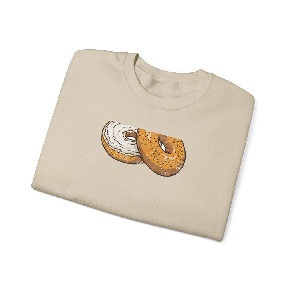 New York Everything Bagel Retro Food Illustration Crewneck Sweatshirt