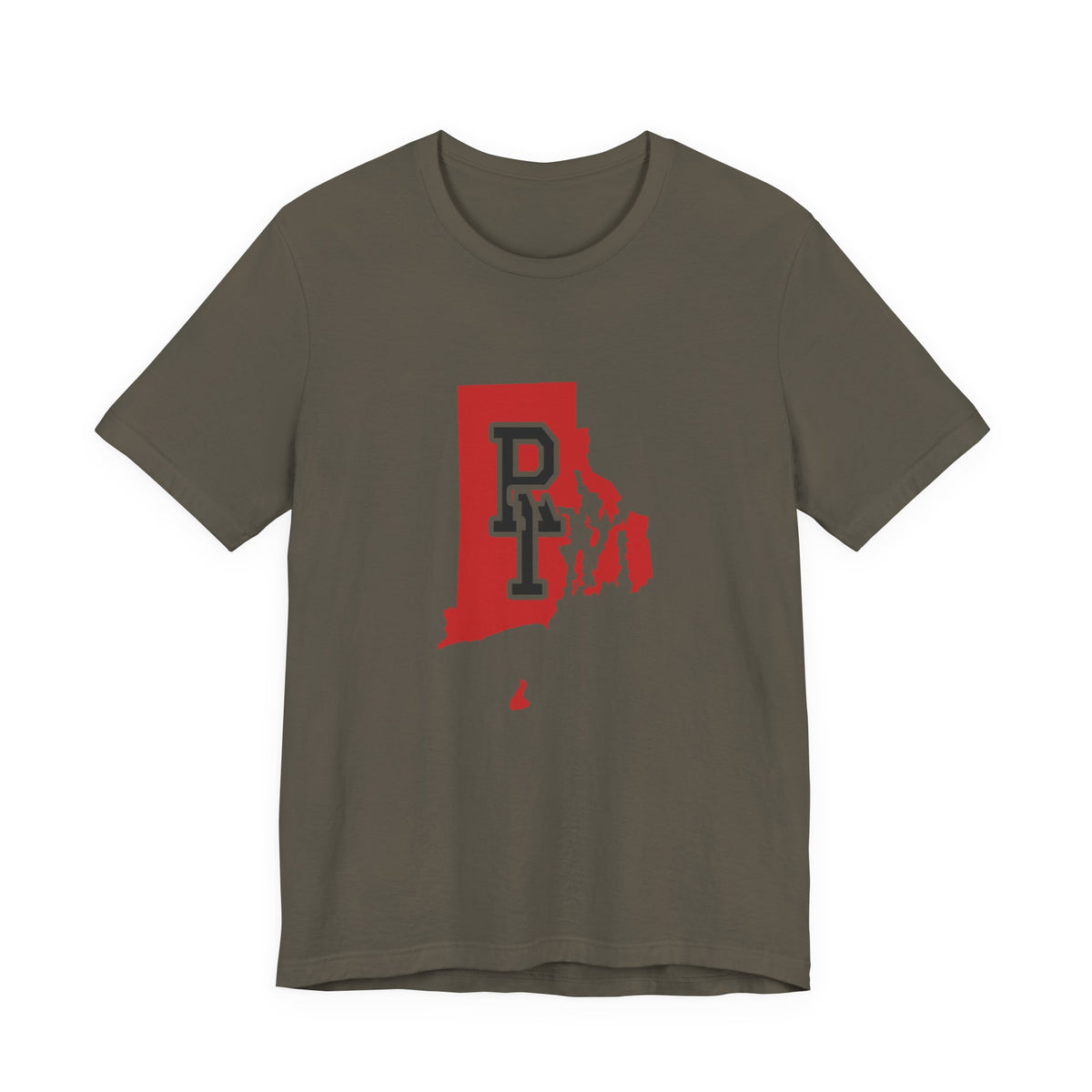 Rhode Island Varsity Monogram Map T-Shirt