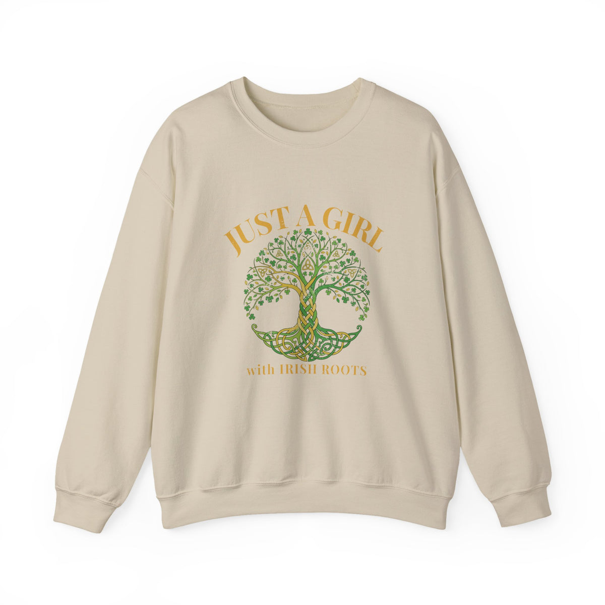 Just a Girl With Irish Roots Tree of Life Crewneck Sweatshirt