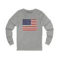 Wyoming American Flag Map Long Sleeve Tee