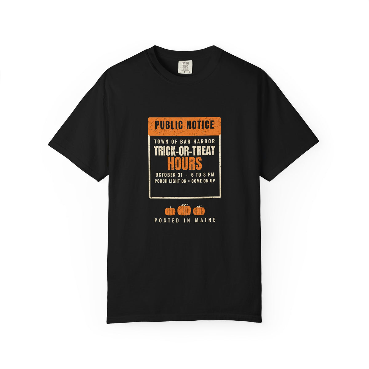 Bar Harbor Maine Trick-or-Treat Hours Notice T-Shirt