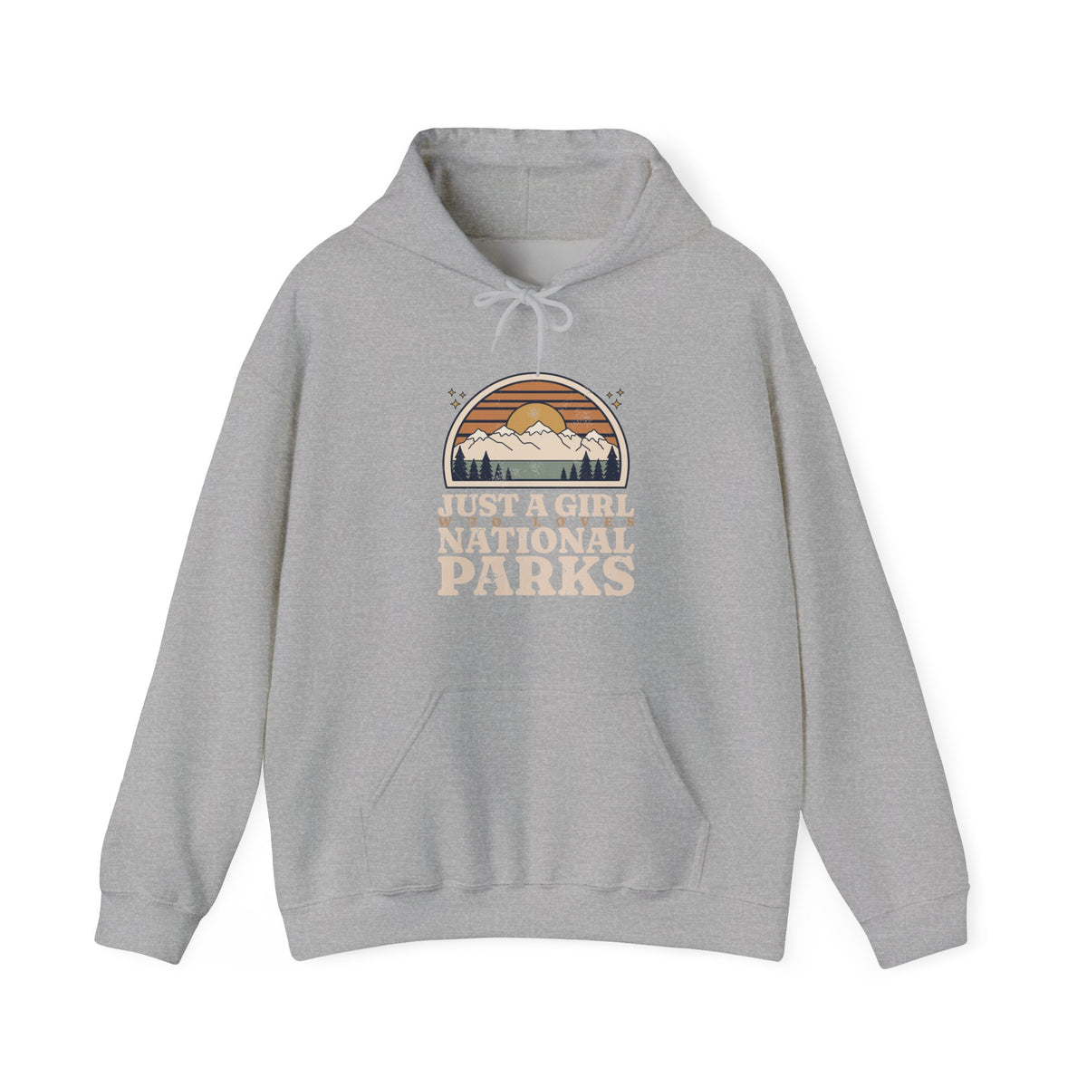 Just a Girl Who Loves National Parks Retro Sunset Hoodie