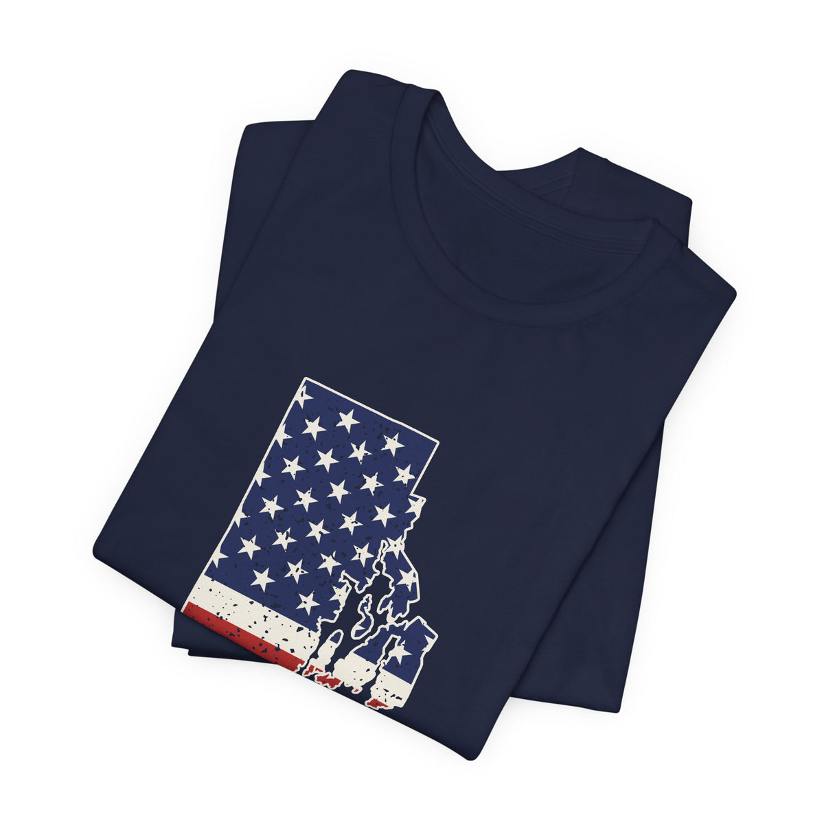 Rhode Island American Flag Map T-Shirt