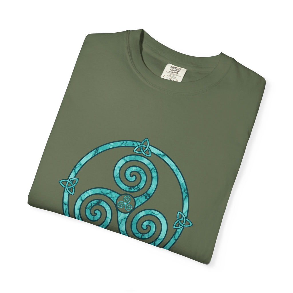Celtic Triskele Spiral Trinity Knot Turquoise T-Shirt
