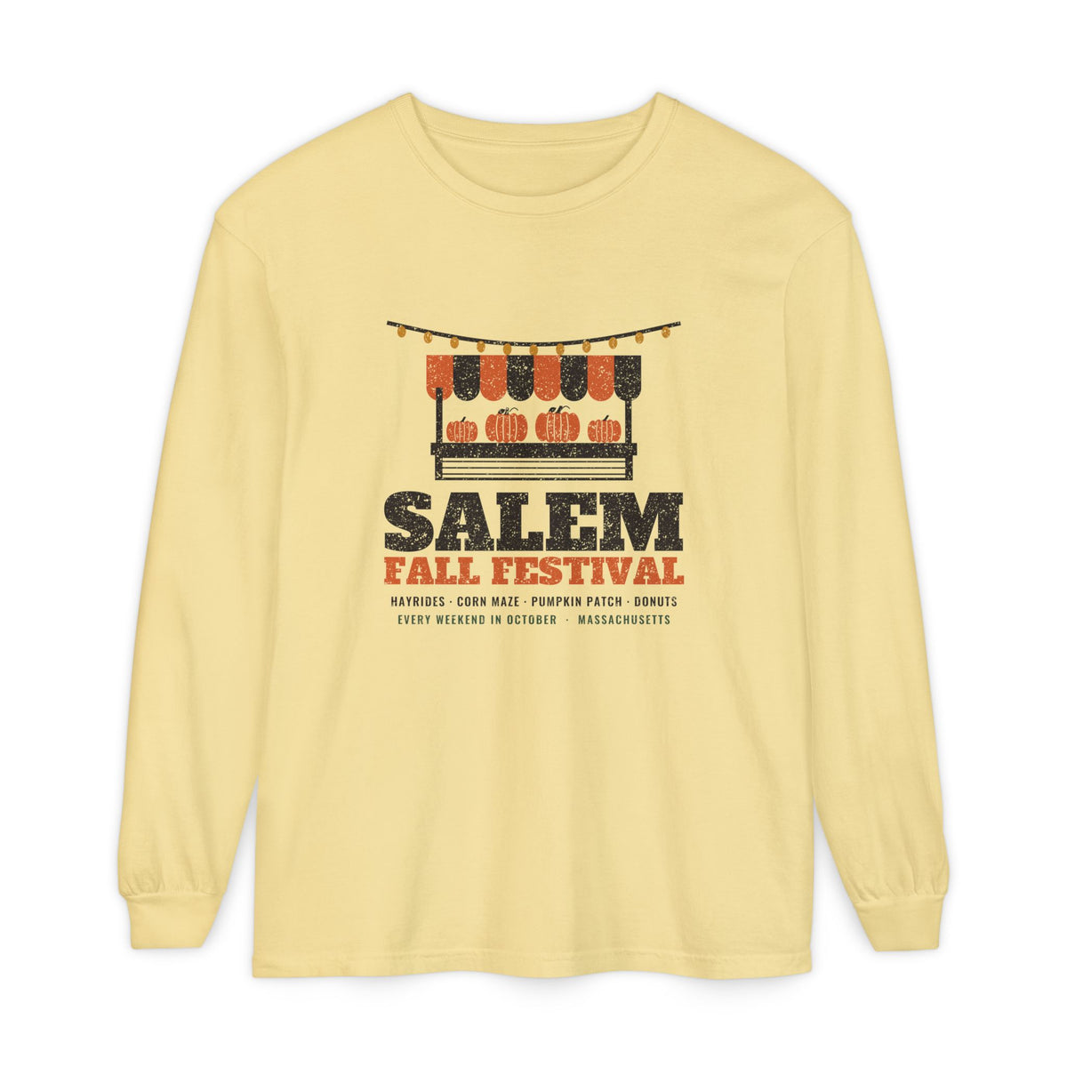 Salem Massachusetts Fall Festival Farm Stand Long Sleeve Tee