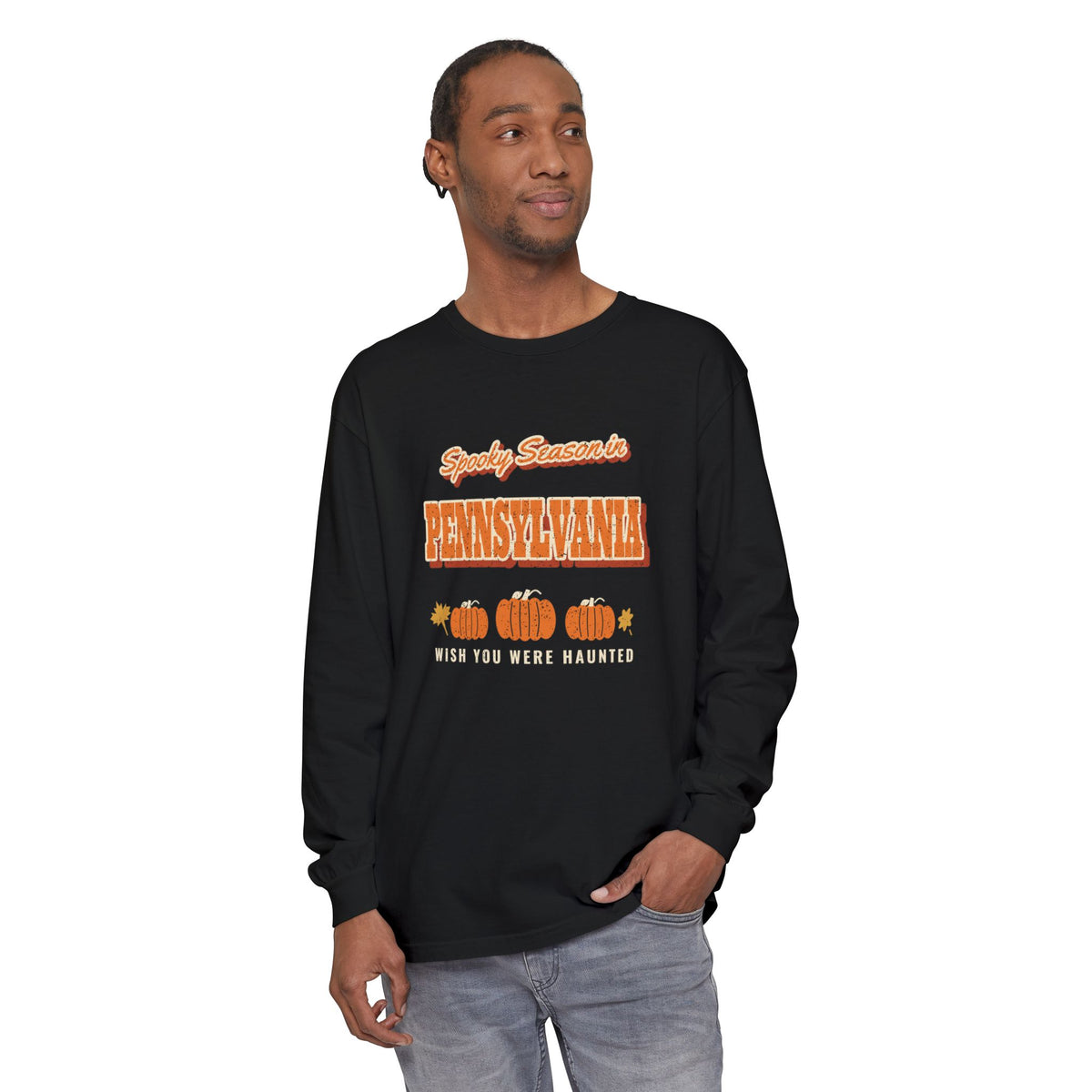 Spooky Season in Pennsylvania Vintage Postcard Long Sleeve Tee