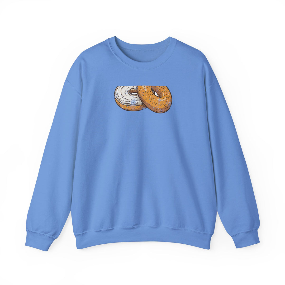 New York Everything Bagel Retro Food Illustration Crewneck Sweatshirt