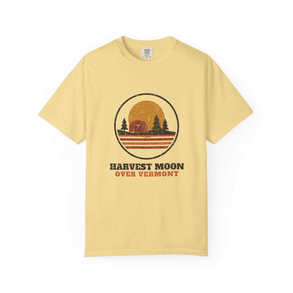 Harvest Moon Over Vermont Retro Badge T-Shirt