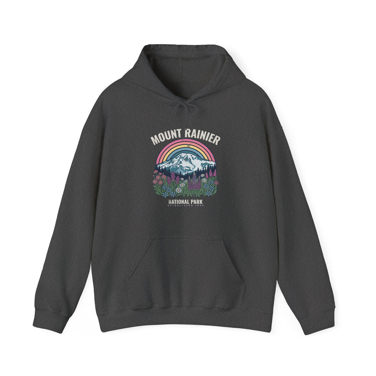 Mount Rainier National Park Wildflower Sunset Hoodie