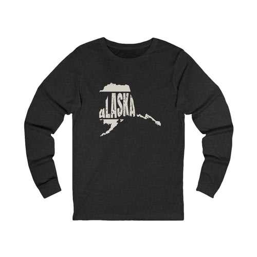 Alaska Vintage Letters Map Long Sleeve Tee