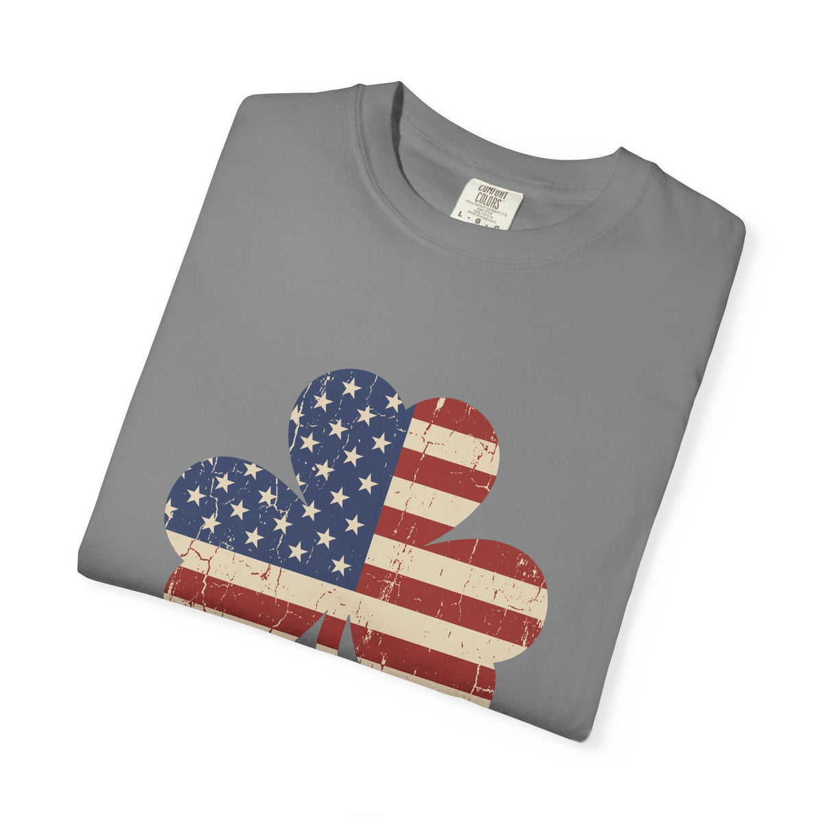 Irish American Flag Shamrock Distressed Vintage T-Shirt
