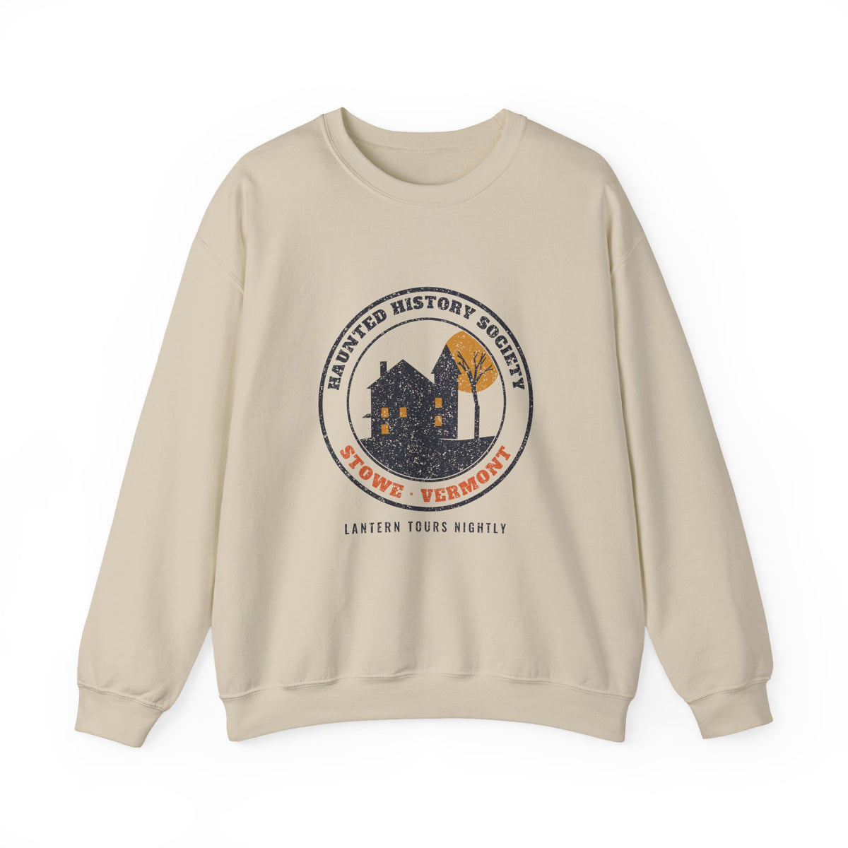 Stowe Vermont Haunted History Society Seal Crewneck Sweatshirt