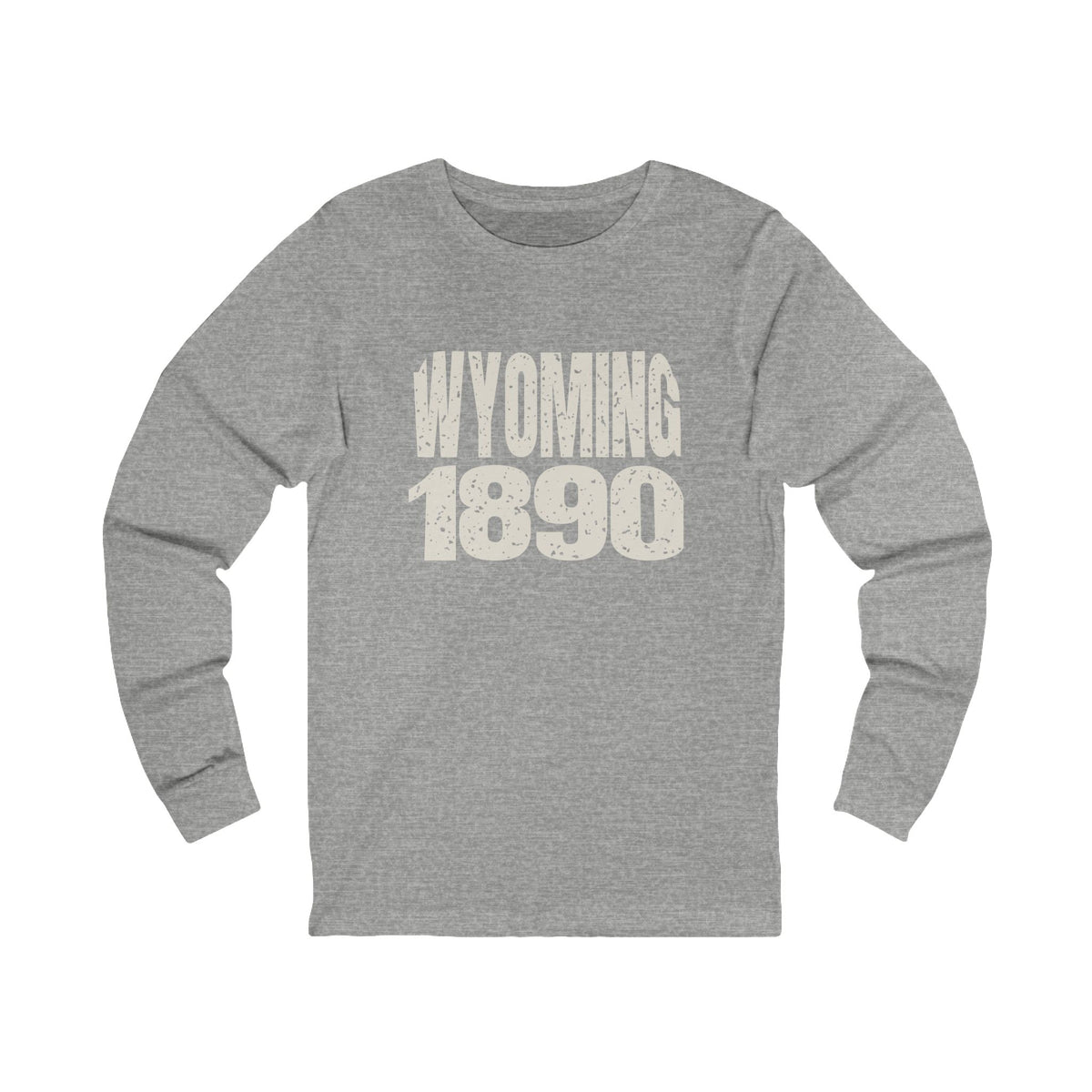Wyoming Vintage Letters Map Long Sleeve Tee