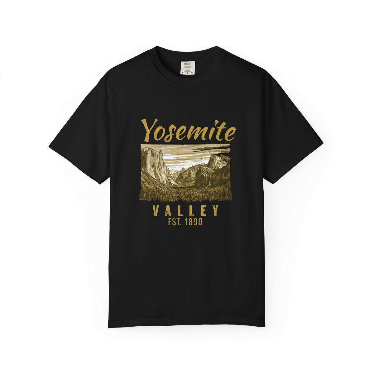 Yosemite Valley Est 1890 Granite Cliffs Engraving T-Shirt