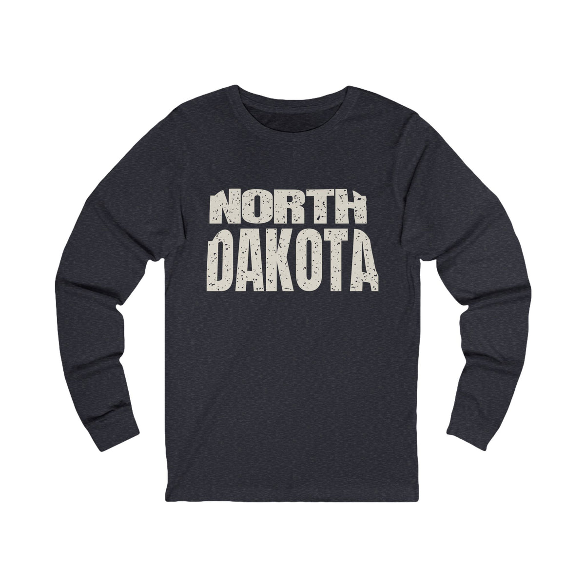North Dakota Vintage Letters Map Long Sleeve Tee