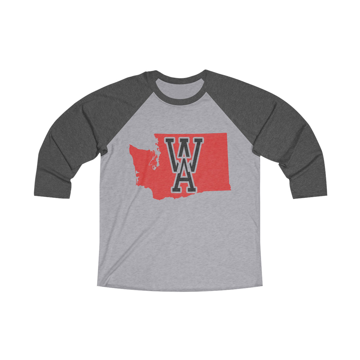 Washington Varsity Monogram Map Raglan 3/4 Sleeve Tee