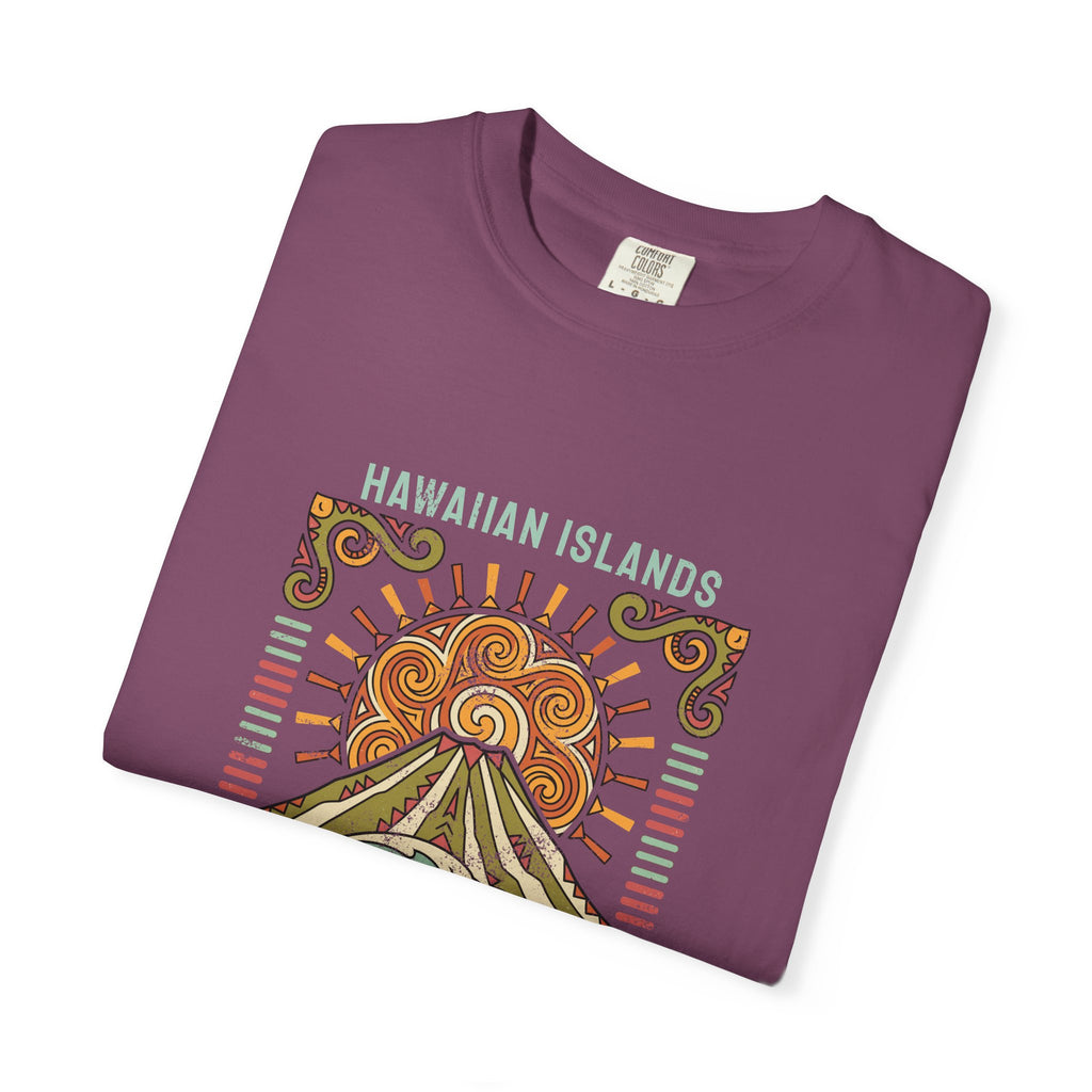 Aloha State Volcano Tattoo Sunrise Wave T-Shirt