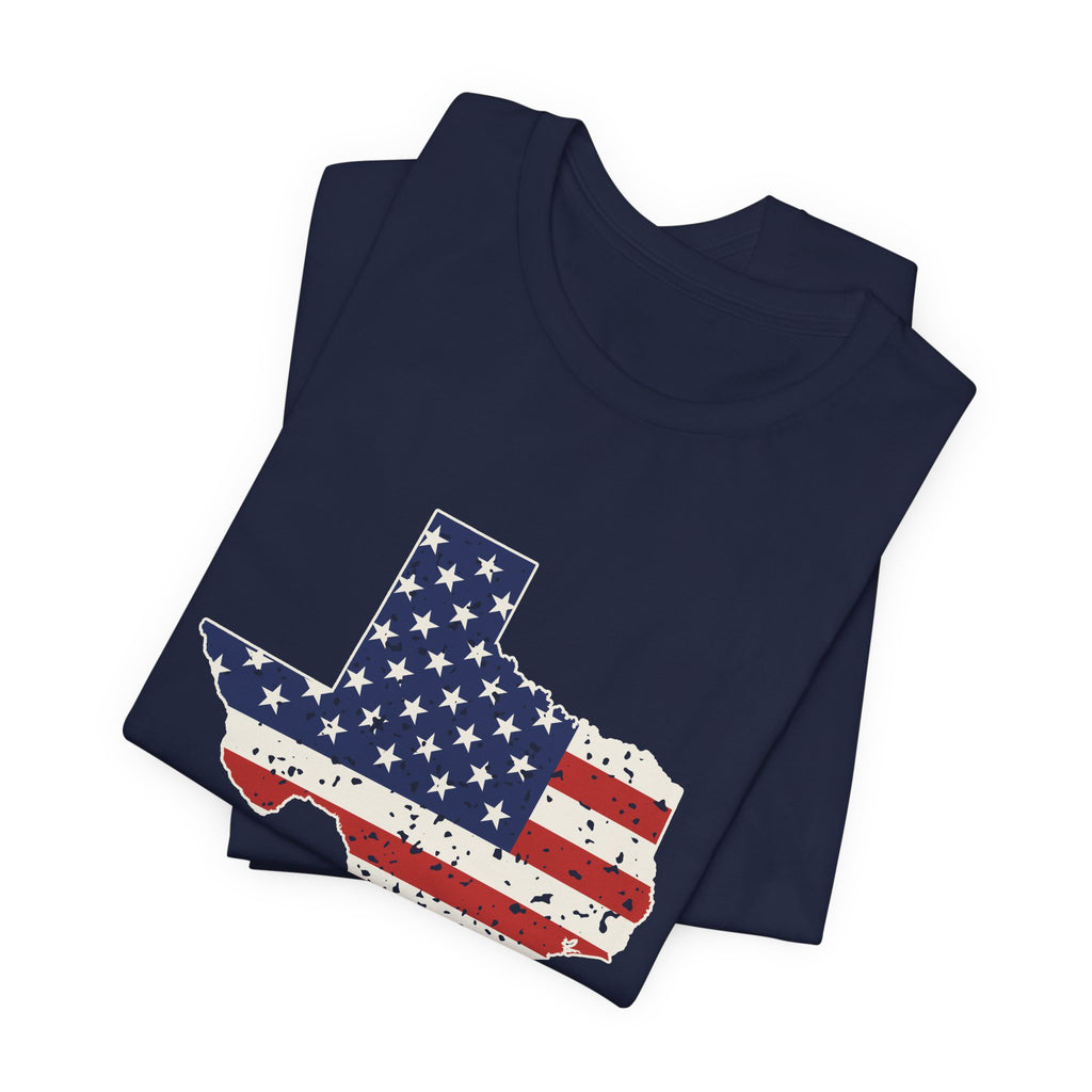 Texas American Flag Map T-Shirt
