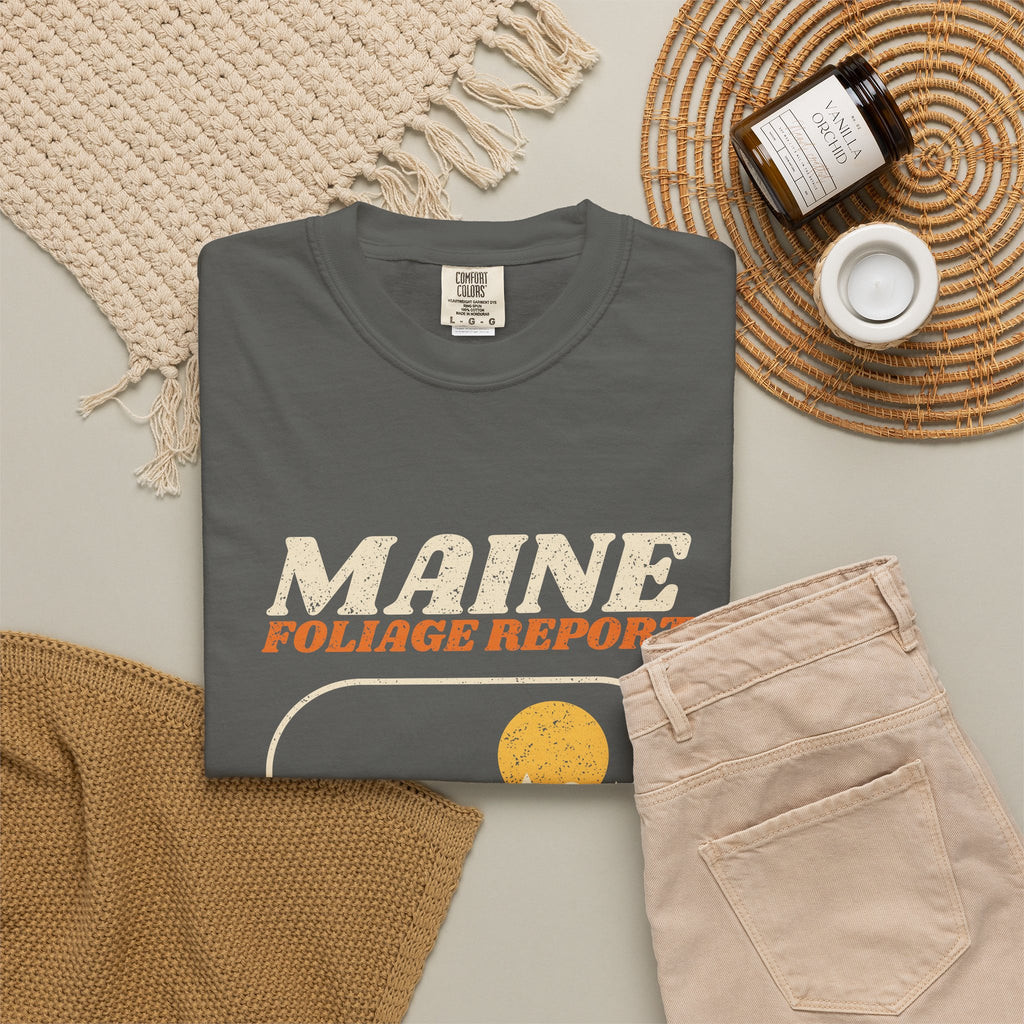 Maine Foliage Report Retro Landscape T-Shirt
