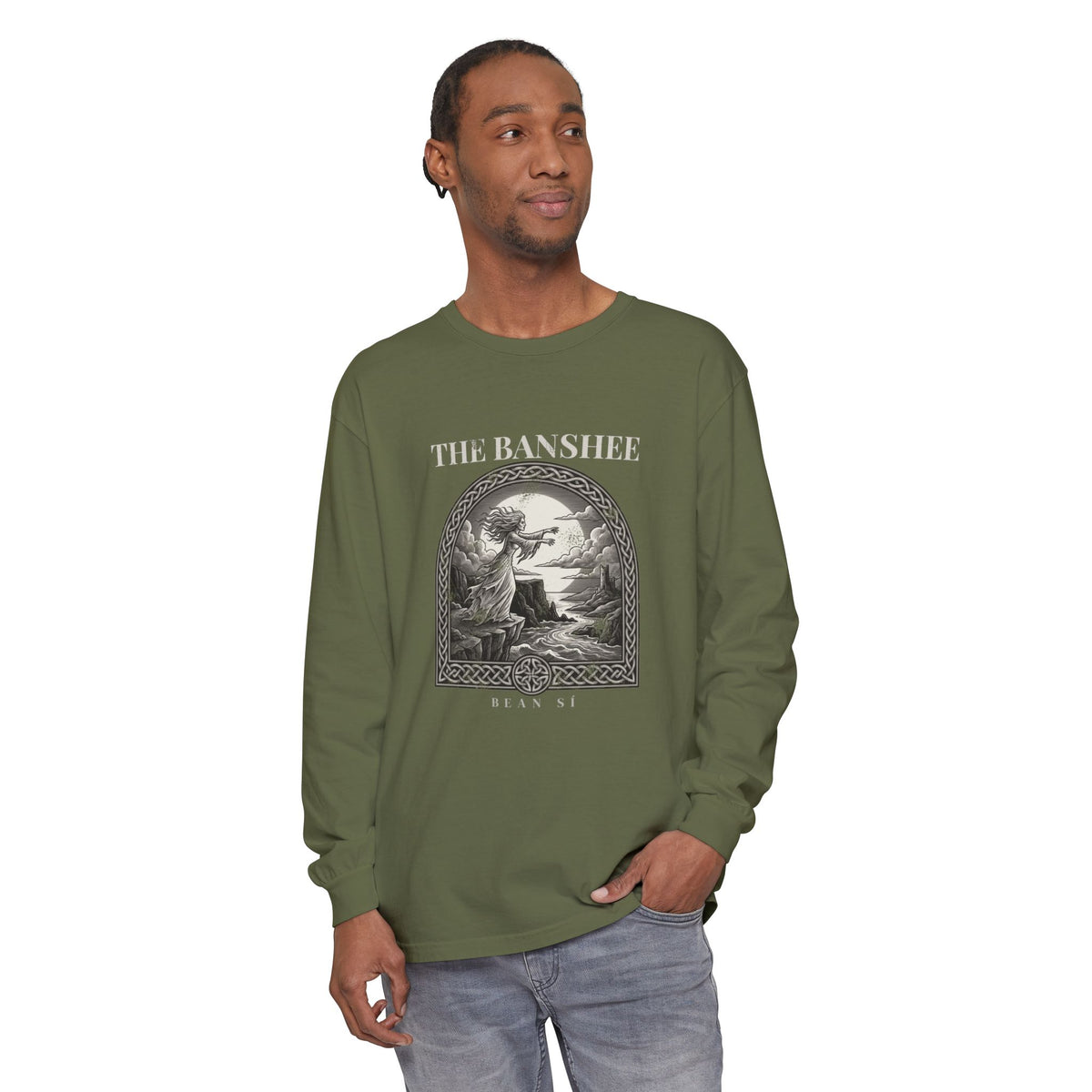 The Banshee Bean Sí Irish Folklore Engraving Long Sleeve Tee
