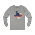 Texas American Flag Map Long Sleeve Tee