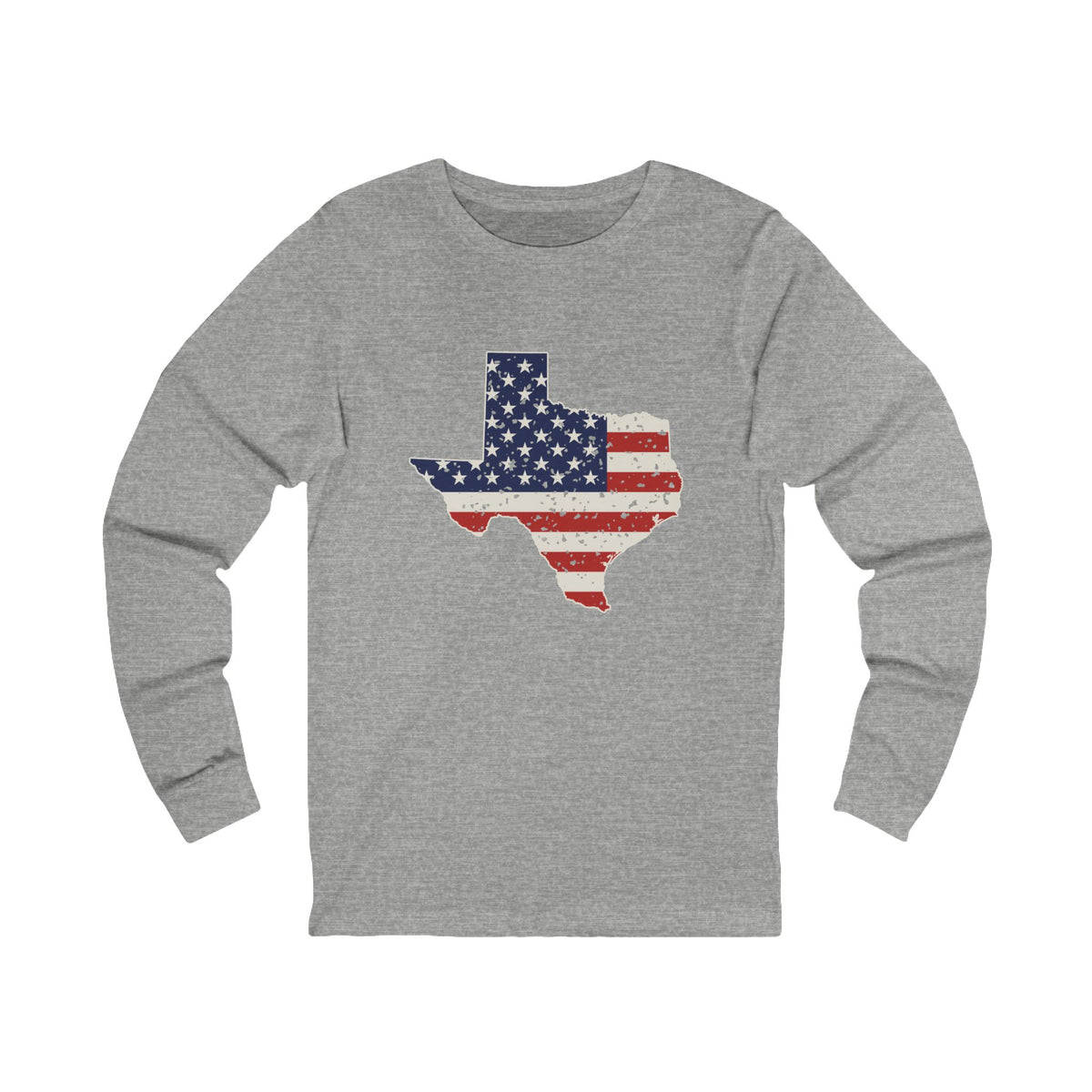 Texas American Flag Map Long Sleeve Tee