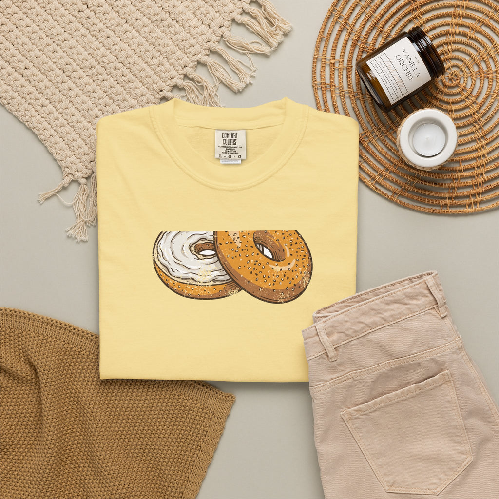 New York Everything Bagel Retro Food Illustration T-Shirt