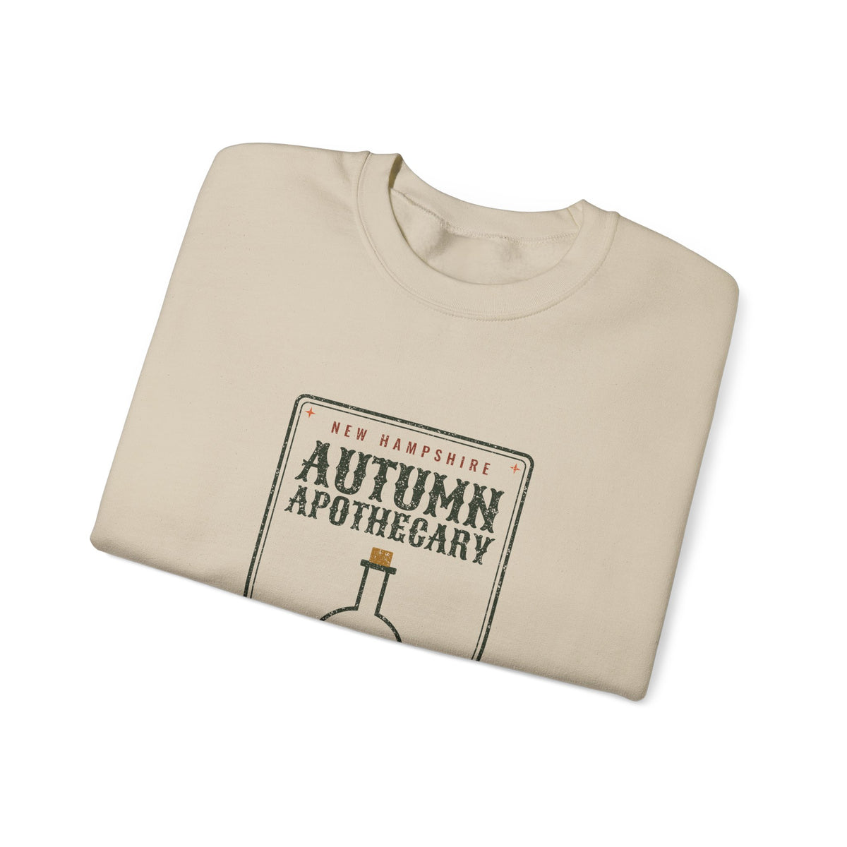 New Hampshire Autumn Apothecary Label Crewneck Sweatshirt