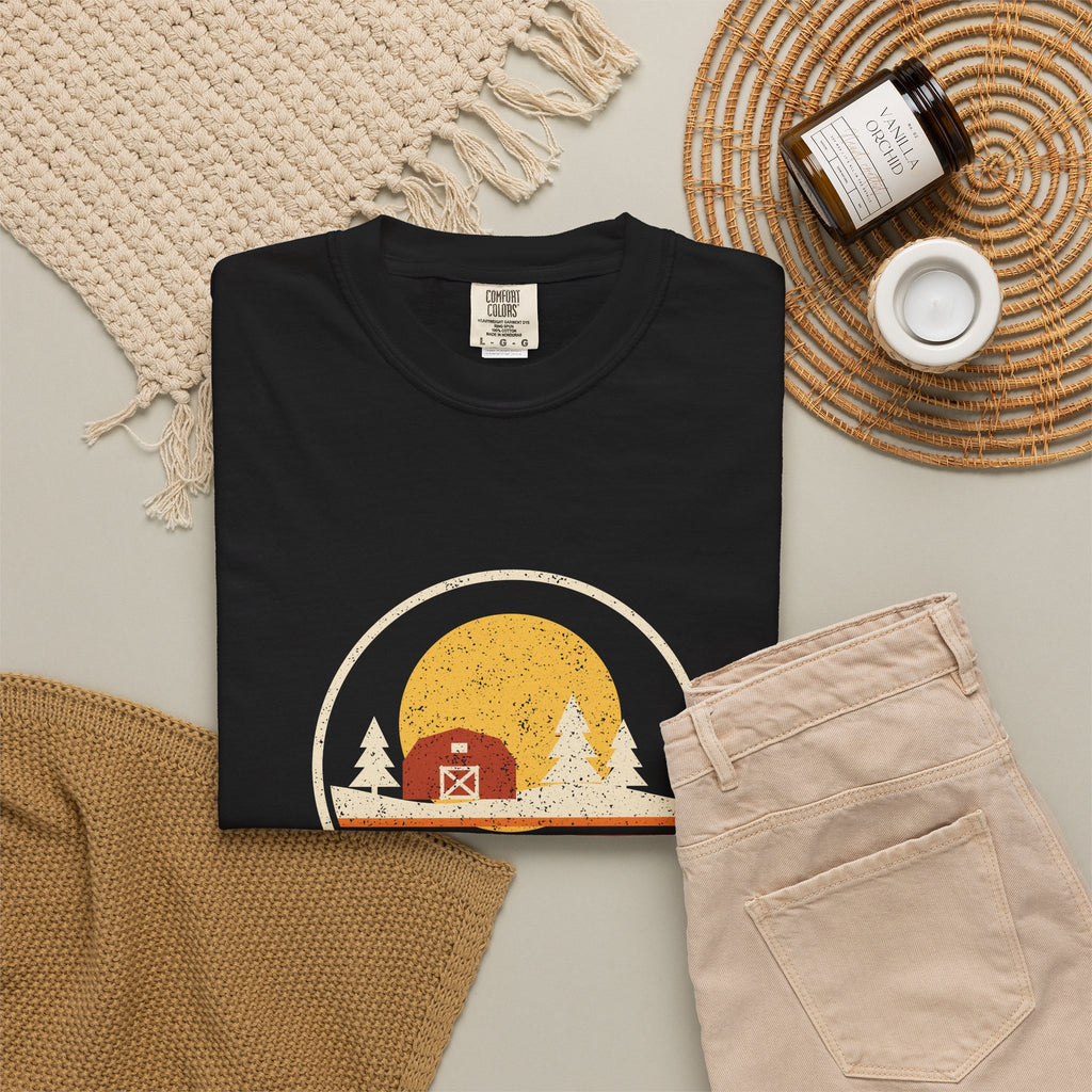 Harvest Moon Over Pennsylvania Retro Badge T-Shirt