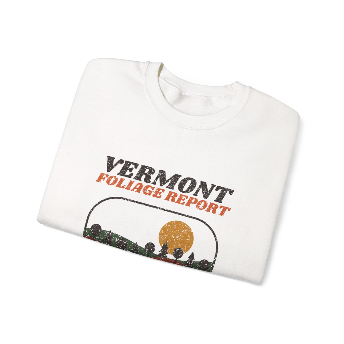 Vermont Foliage Report Retro Landscape Crewneck Sweatshirt