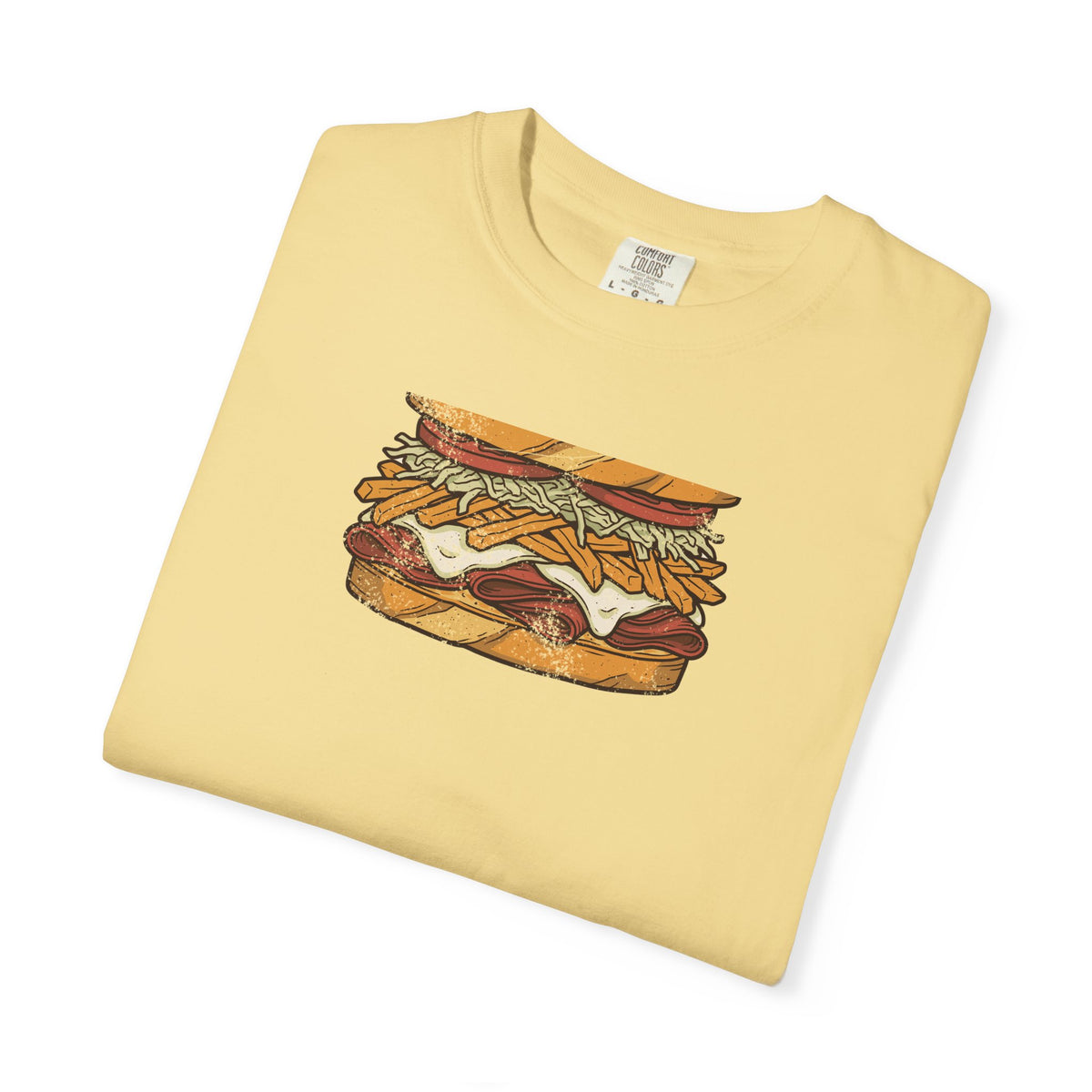 Pittsburgh Fries and Slaw Sandwich Food Illustration T-Shirt